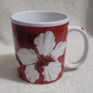 Vintage Nostalgia Hibiscus Red Coffee Cup Mug